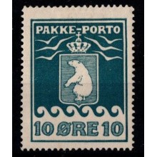 1915 - Grønland - AFA 7 - 10 øre blå - Frimærke - Ustemplet,
